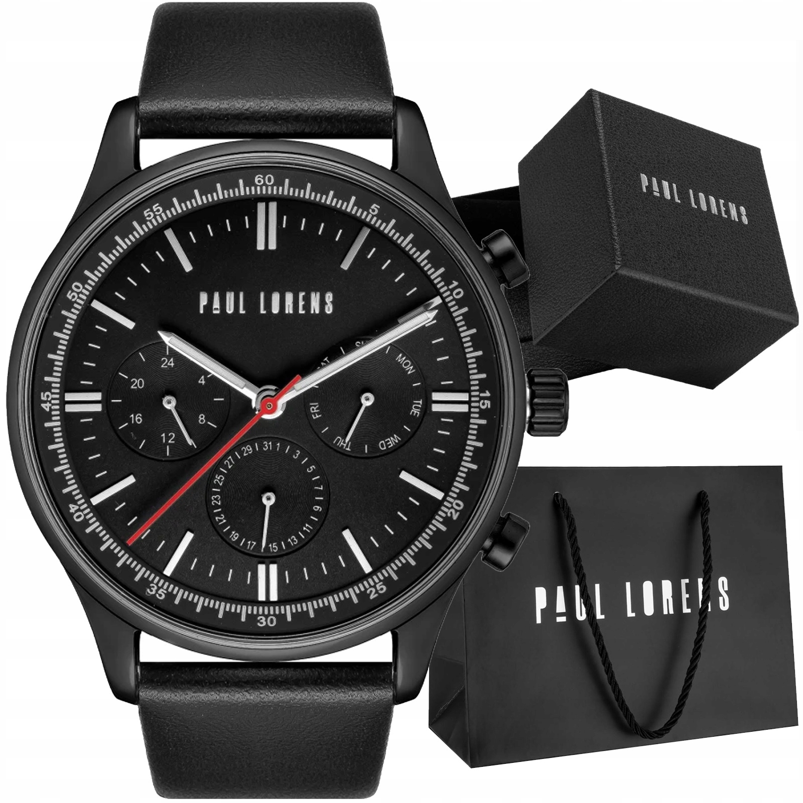 Stylové pánské hodinky Paul Lorens 10602A2-1A3 Datumovka Box