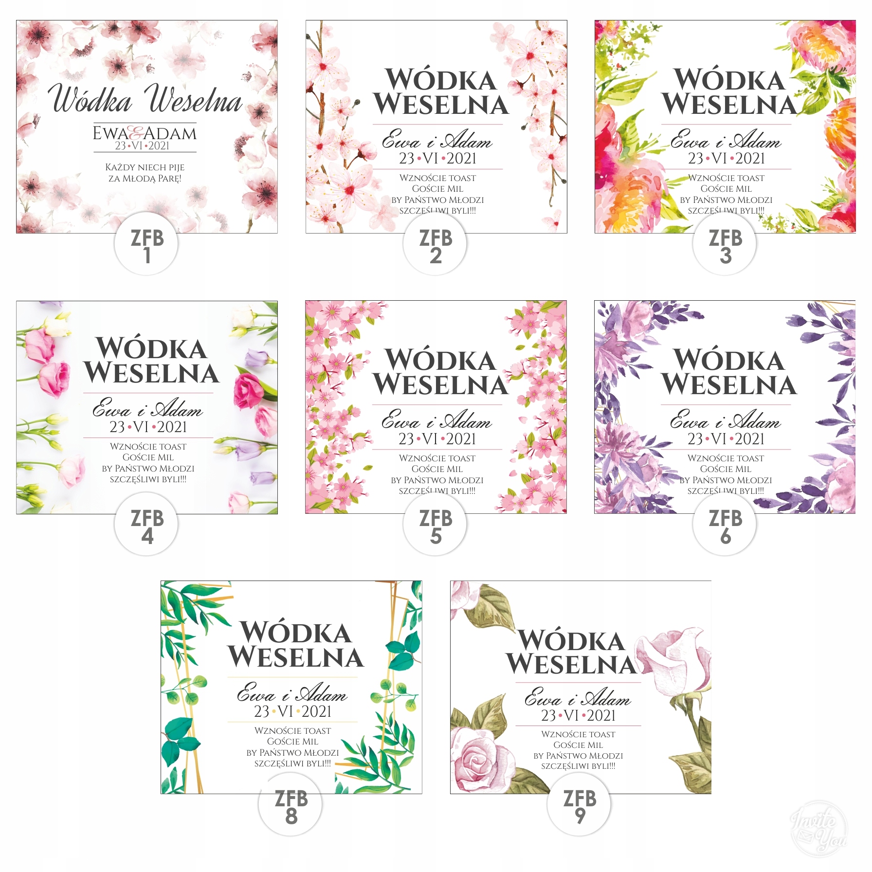 NAKLEJKI NA WÓDKĘ FINLANDIA PERSON ŚLUB 10 szt. Marka InviteYou