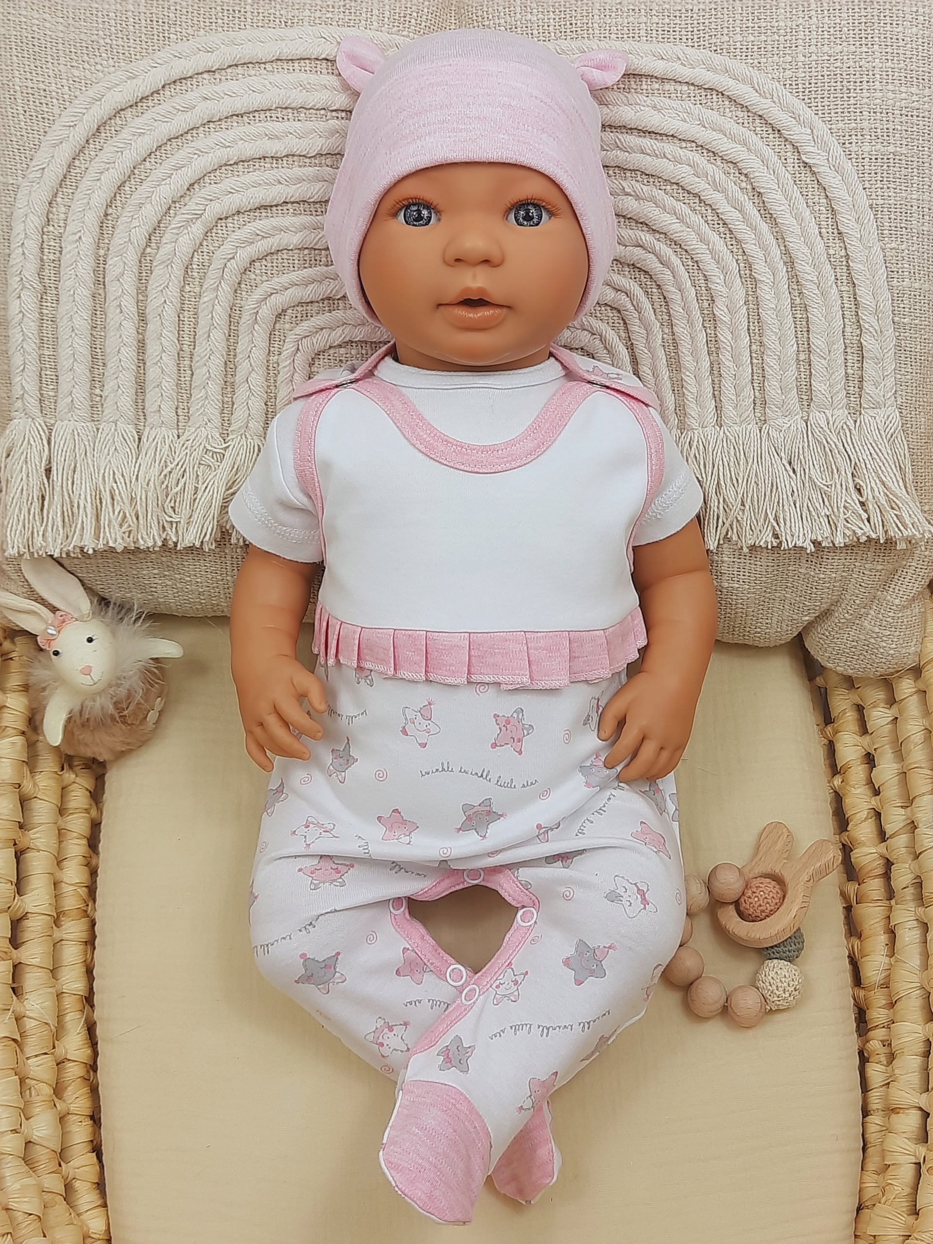 ŚPIOCHY NIEMOWLĘCE ŚPIOSZKI BAWEŁNIANE r.68 WYPRZEDAŻ Rozmiar (new) 68 (63 - 68 cm)