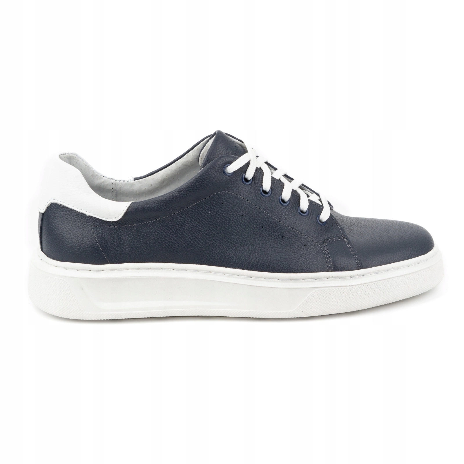 Pánské sportovní kožené šněrovací boty Polské 930K tmavě modré 42