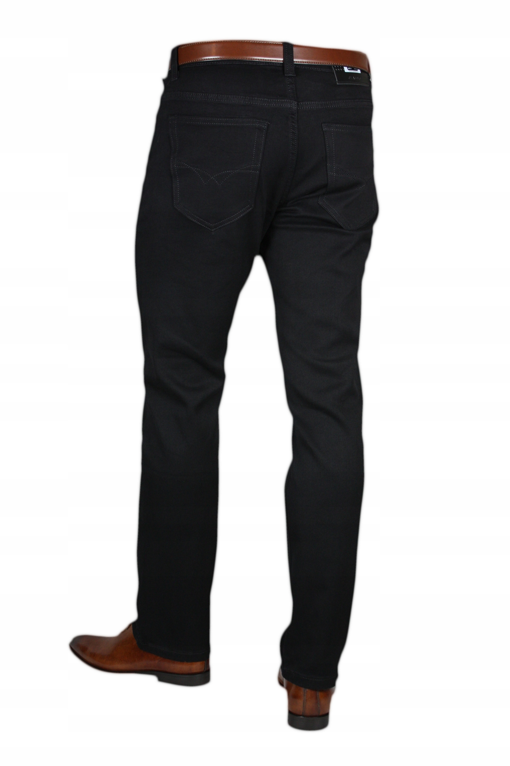 SPODNIE MĘSKIE SAVIL - CZARNE W35 L32 PAS 90-92 Fason proste