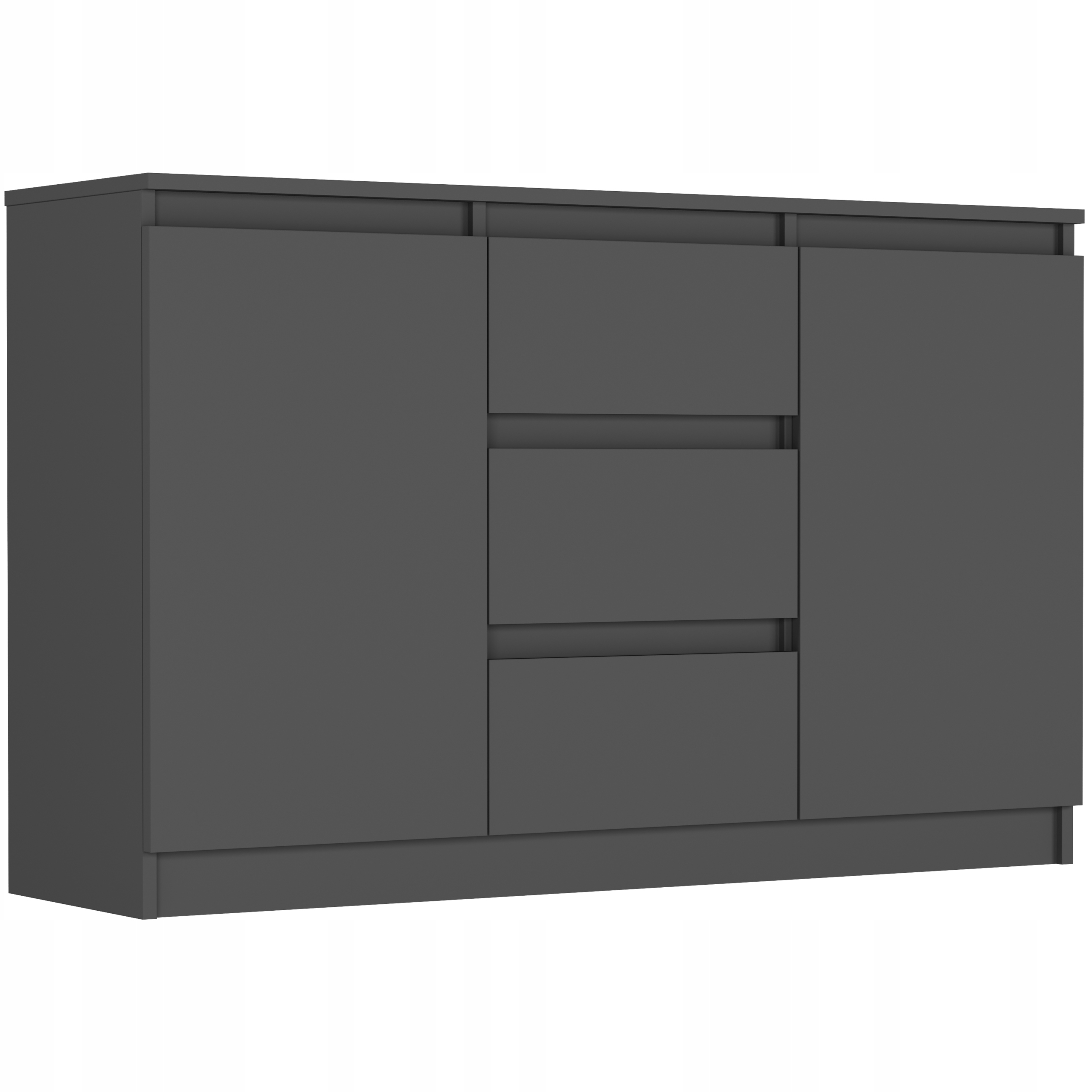 Komoda R-120-S3 skříňka do obývacího pokoje velká 3 zásuvky antracit 120 cm