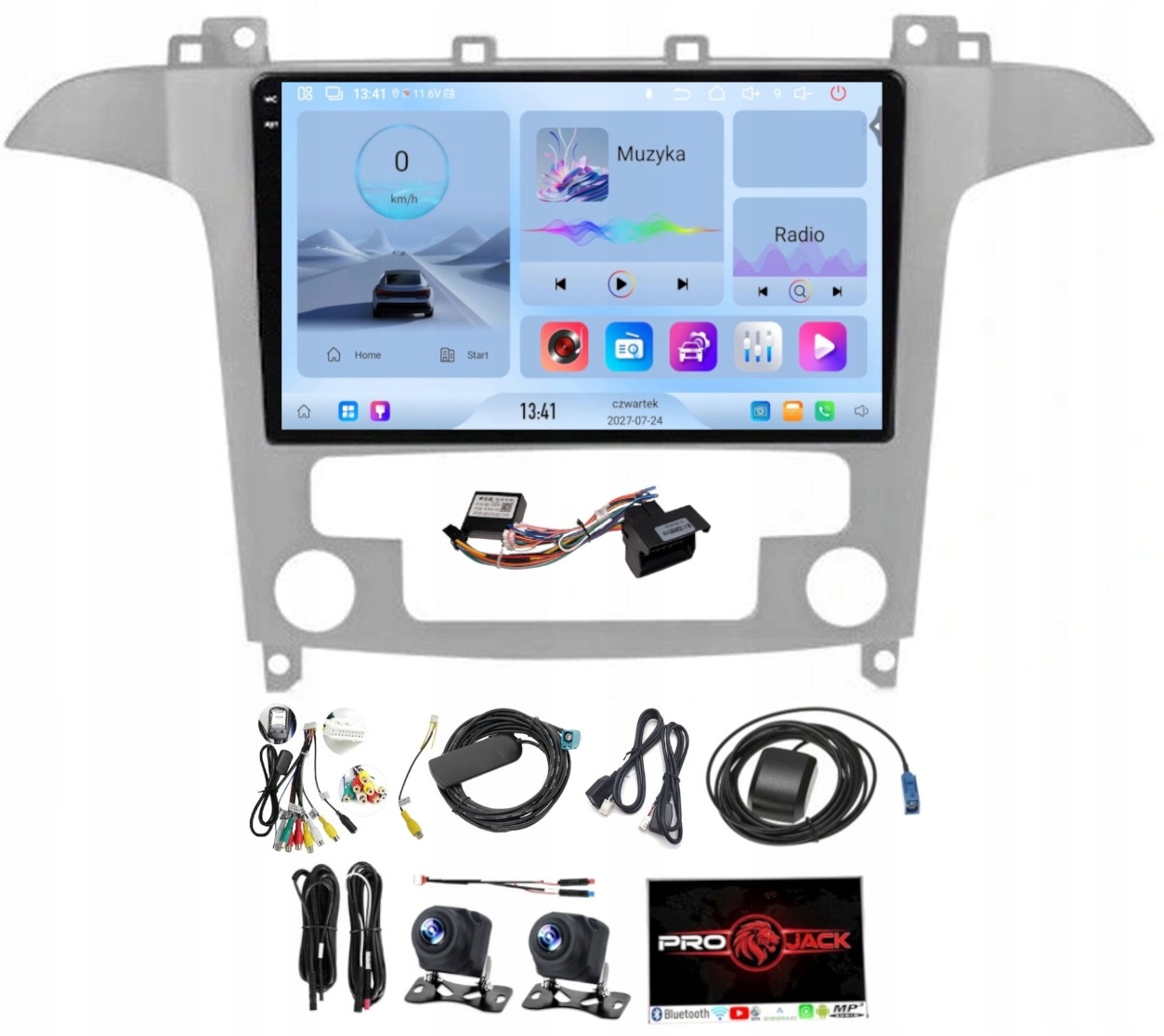Rádio Gps Android Ford Smax Galaxy 2006-2015 Carplay Wifi 4/64GB Modem Sim