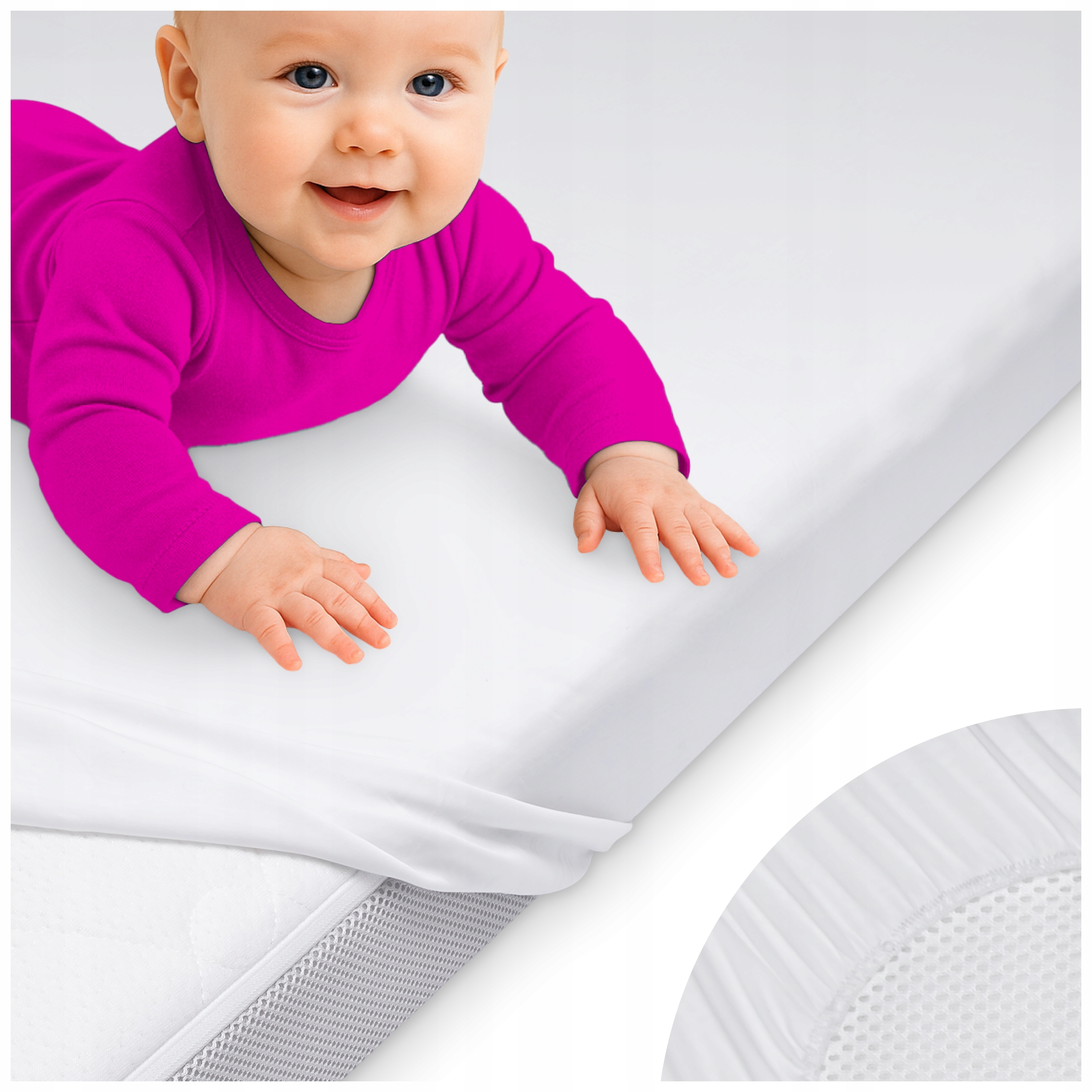 Povlak 200 x 80 cm Bavlněný Měkký Prostěradlo do postýlky Harmoony