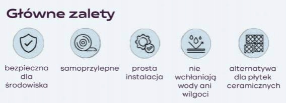 Płytka winylowa samoprzylepna podłogowa Grubość całkowita 2 mm