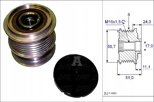KOŁO PASOWE ALTERNATORA FORD INA Producent części INA