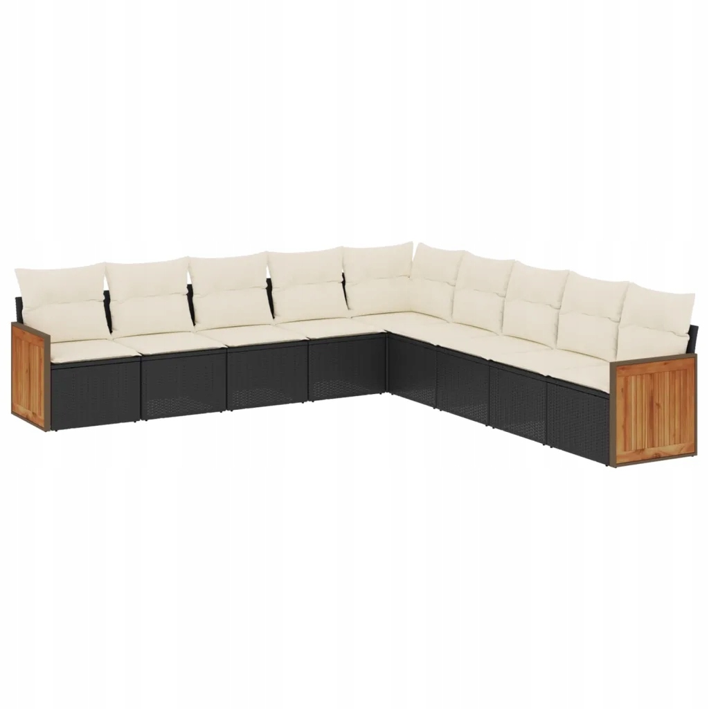 Modulární zahradní nábytek, černý Pe ratan, 55-62 x 62-69 cm