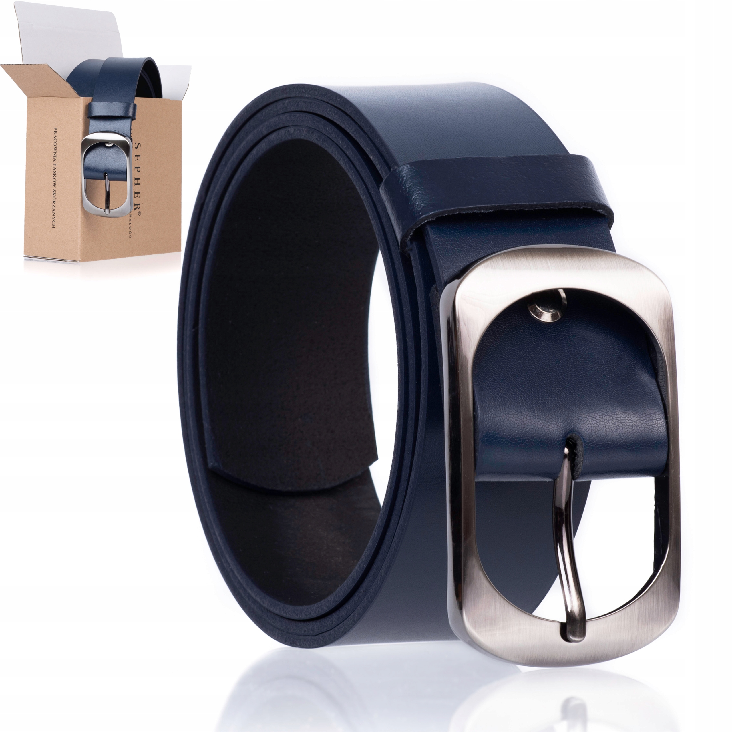 

Pasek skórzany Sepher Classic 4cm Granatowy 110