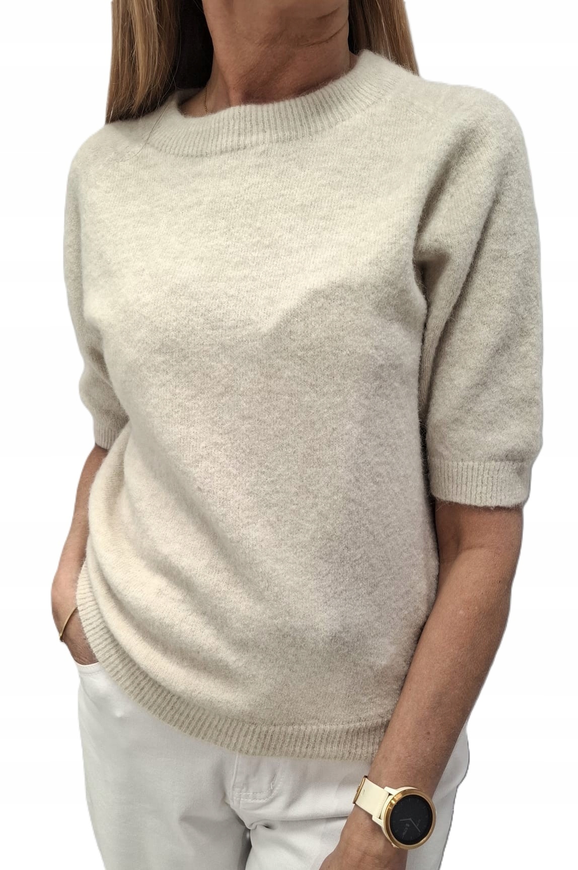Cocomore Svetr Bluza Krátký rukáv Baby Alpaca Béžová Novinka