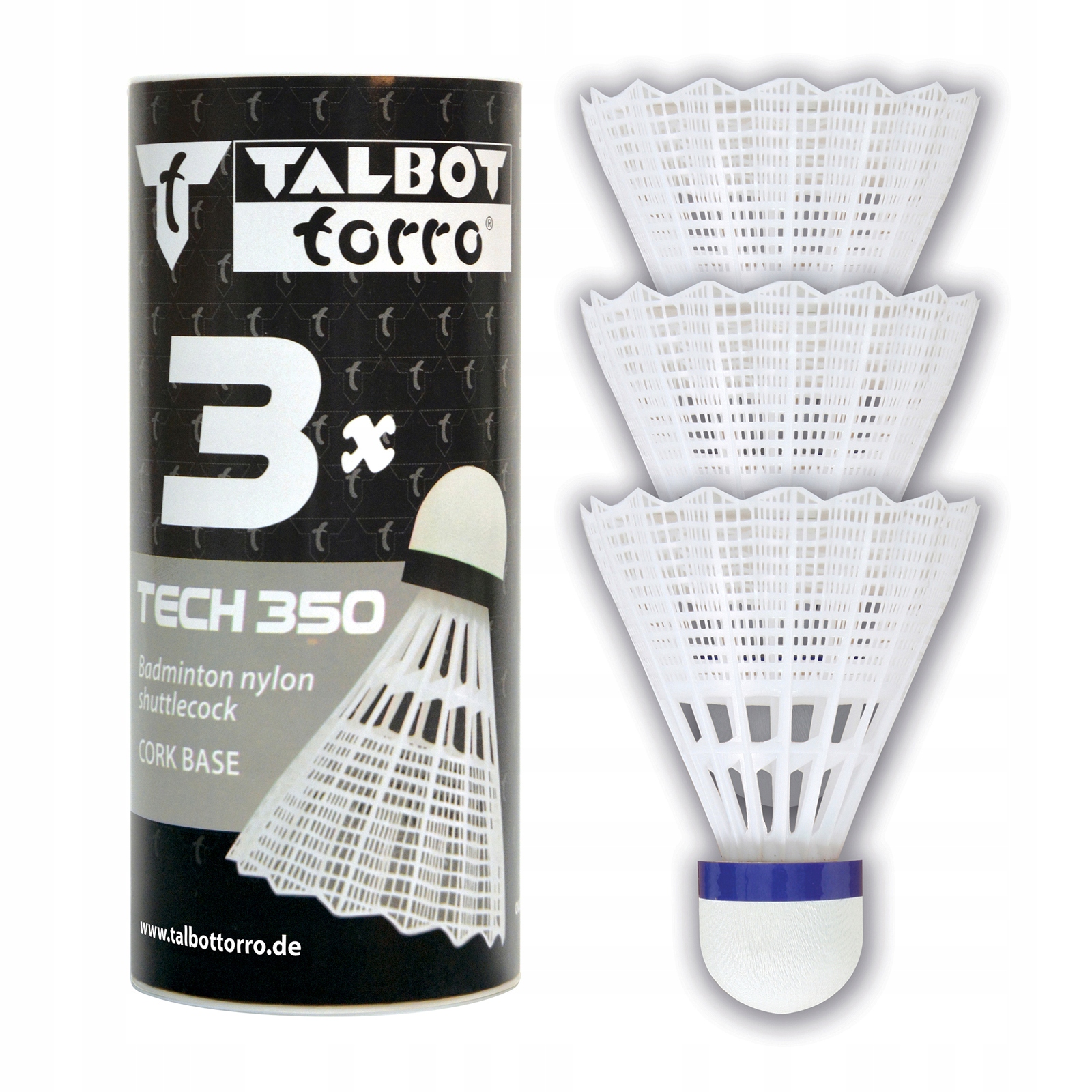 Lotki do Badmintona Talbot Torro Tech 350 Medium 3 szt. Białe