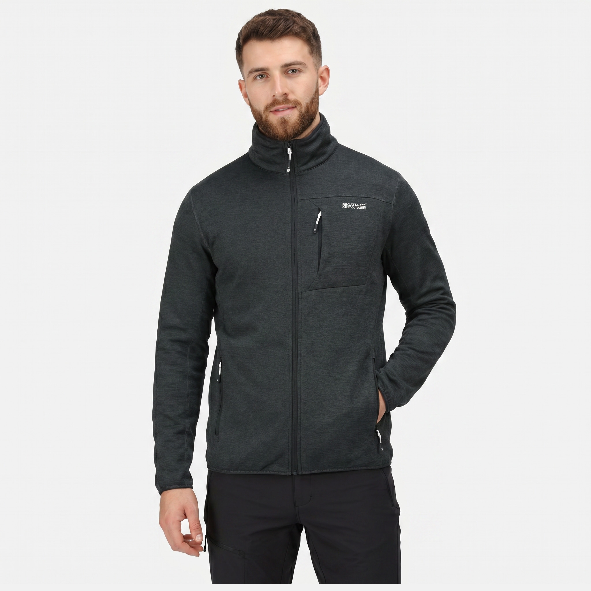 Polar Bluza męska Regatta Hillden rozpinana Polarowa trekkingowa szara XL