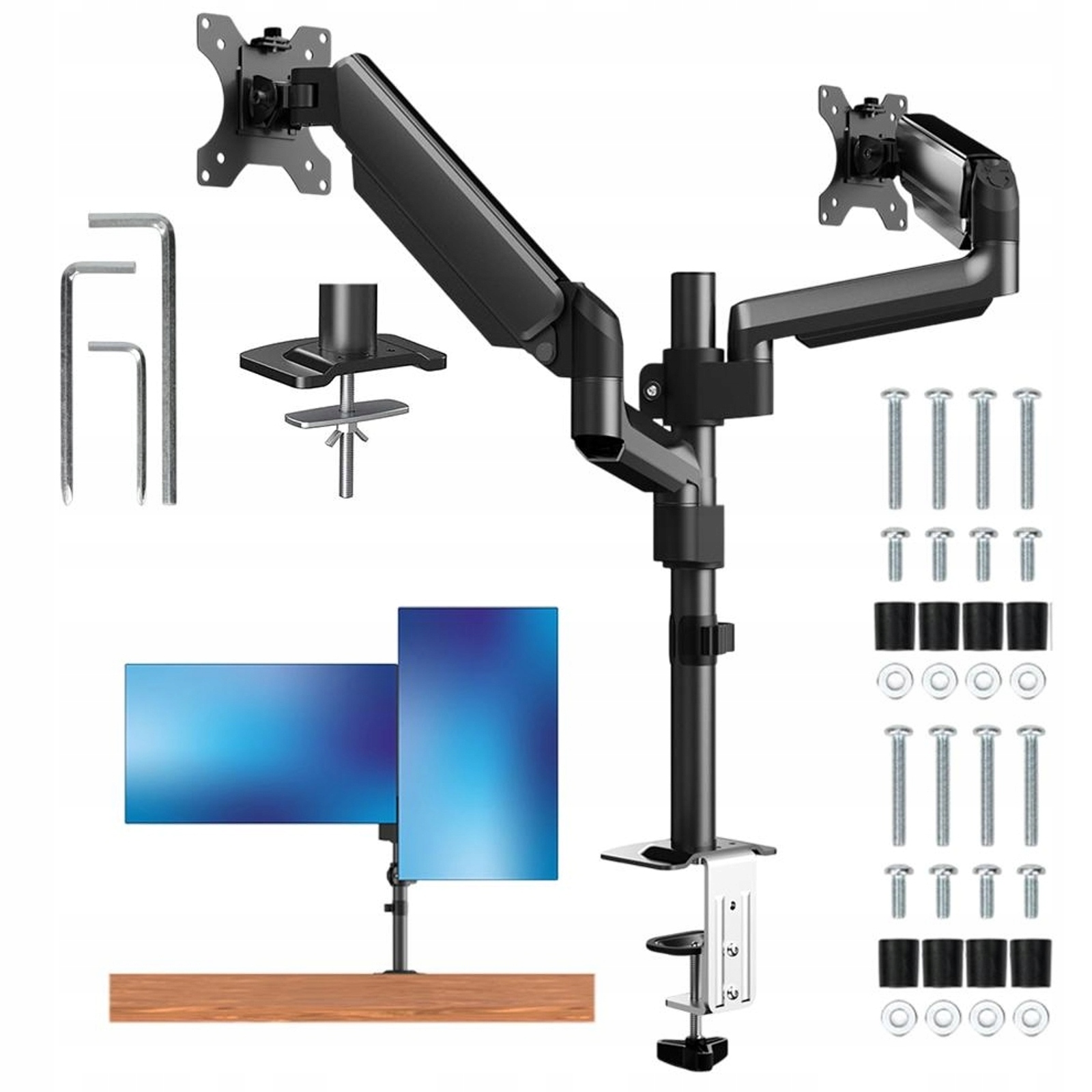 Držák Na Dva Monitory S Otočením 360° Montáž Za 10 Minut Bez Nářadí