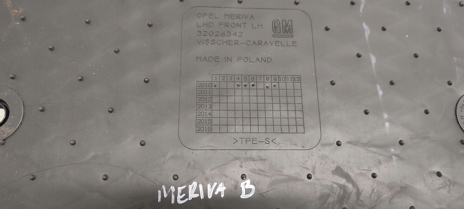 car carpet mats rubber Opel Meriva B