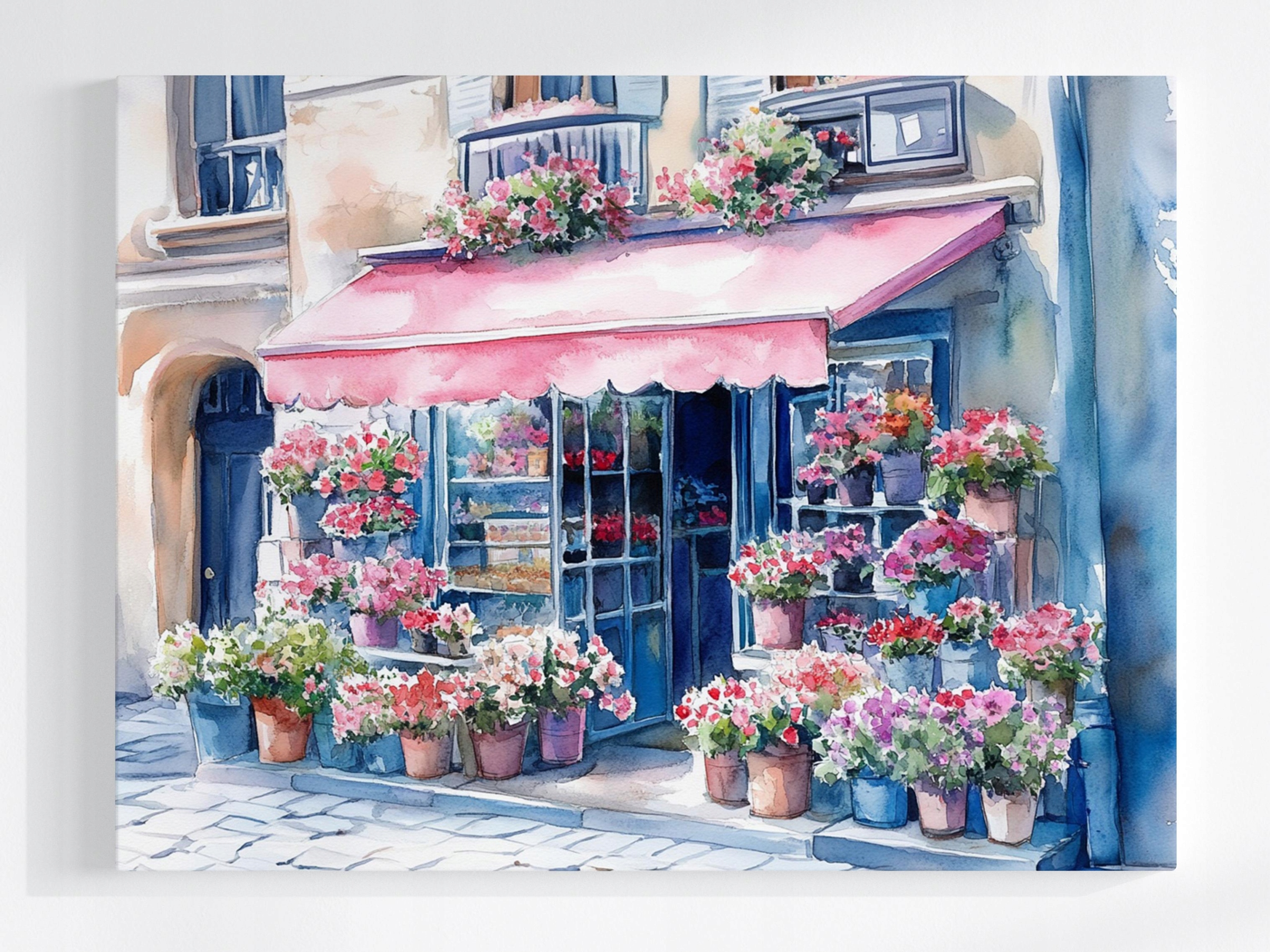 Obraz Na Plátně Canvas Obchod Květinářství Květiny Vitrína Ulička 100x75