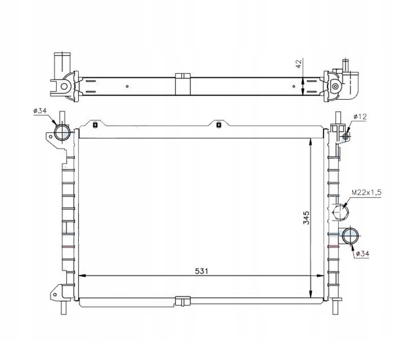 CHŁODNICA OPEL ASTRA F 91- 1300096