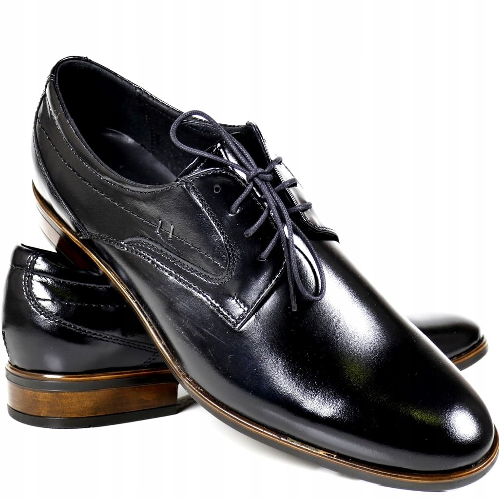 iButy Polobotky Návštěvní Z Kůže Pánské Pantofle Černý Lak Polská Kůže