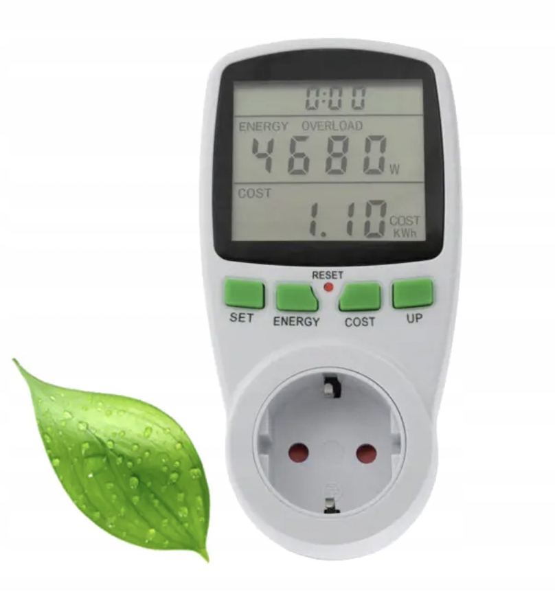 WATOMIERZ LICZNIK POBORU PRĄDU ENERGII ZUŻYCIA ENERGII MIERNIK AMPEROMIERZ Maksymalny prąd 16 A