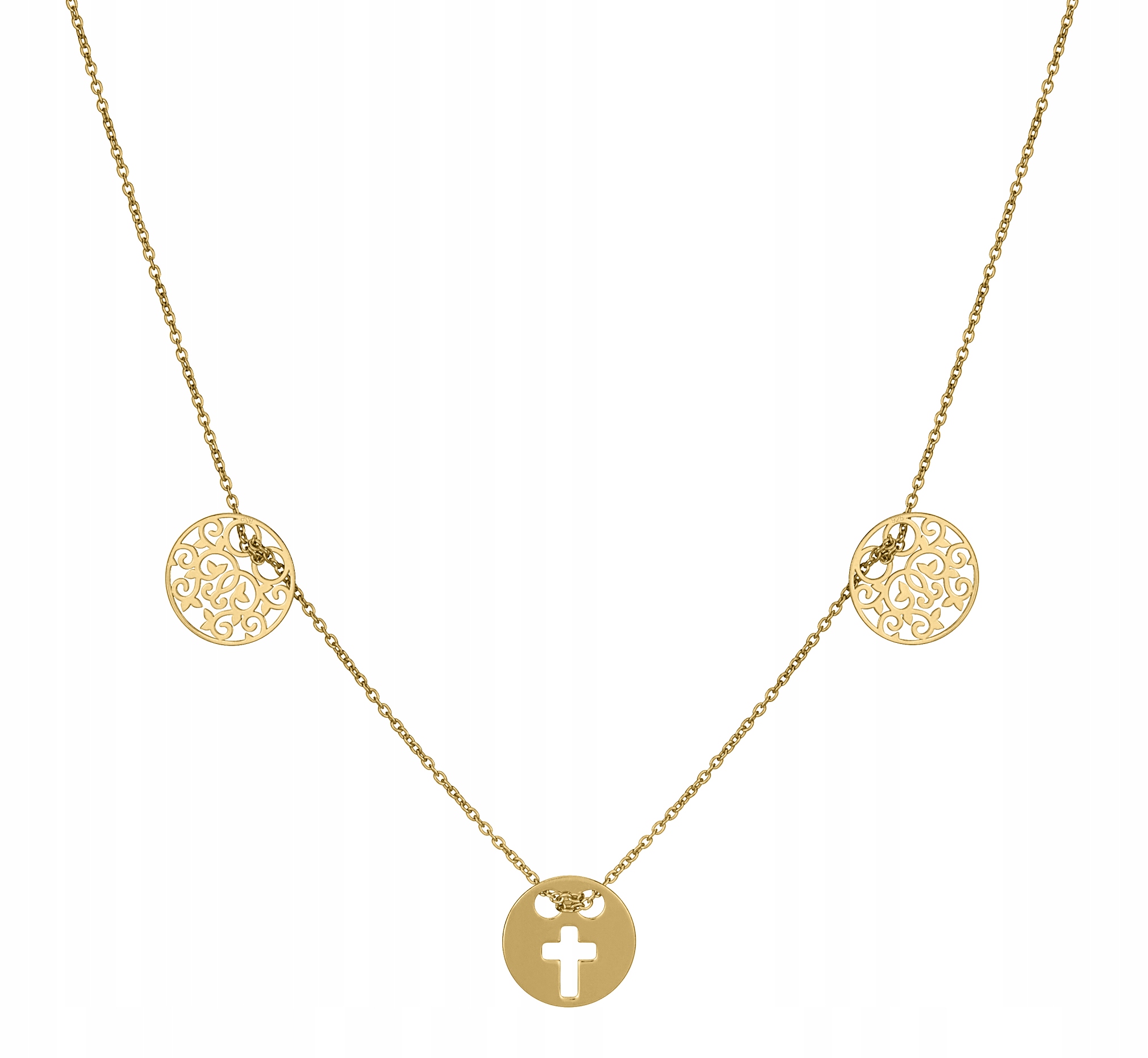 Stříbrný pozlacený náhrdelník 925 s křížkem