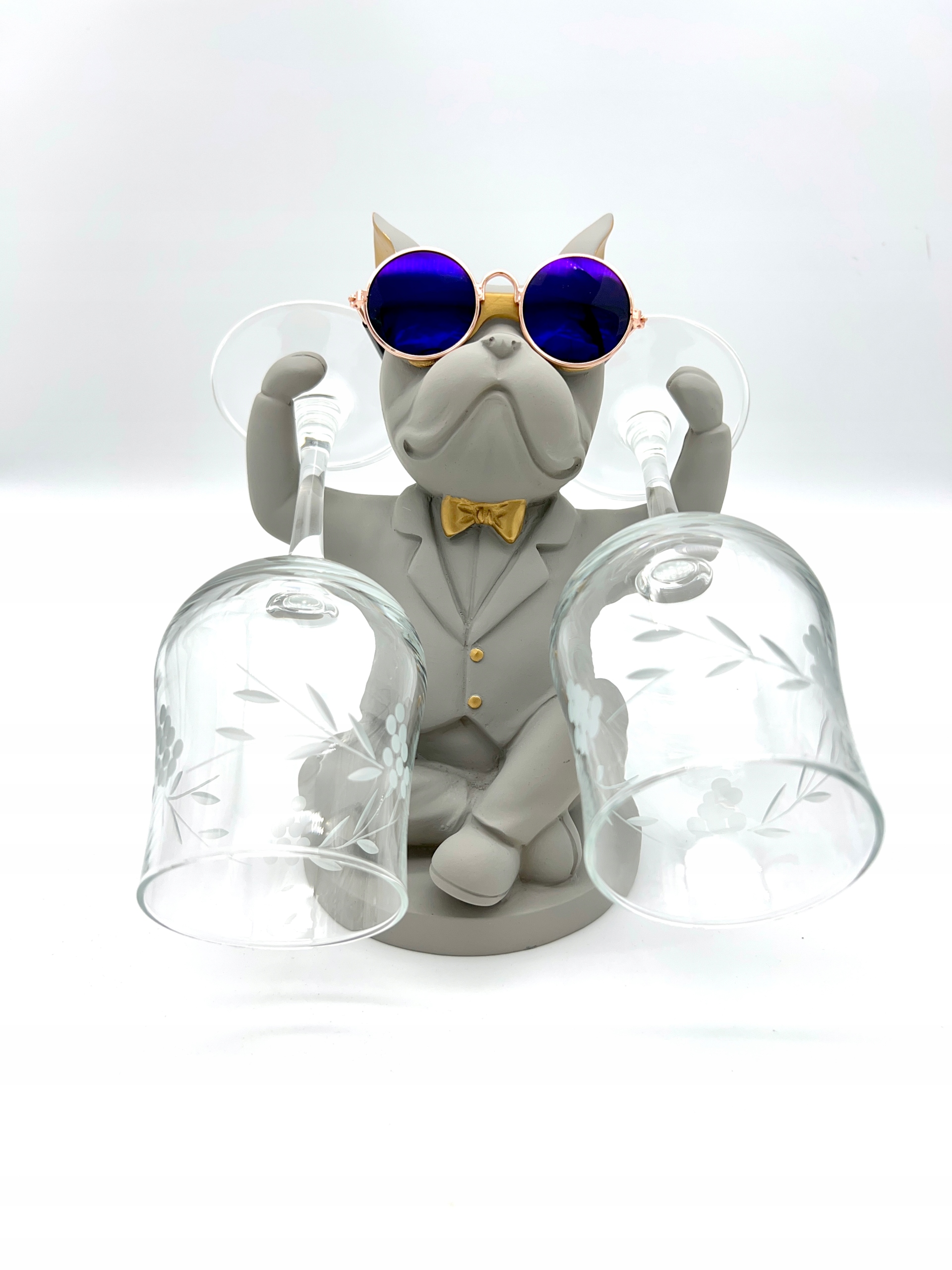 STOJAK NA KIELISZKI DO WINA BULDOG II BEŻ Kolor brązowy