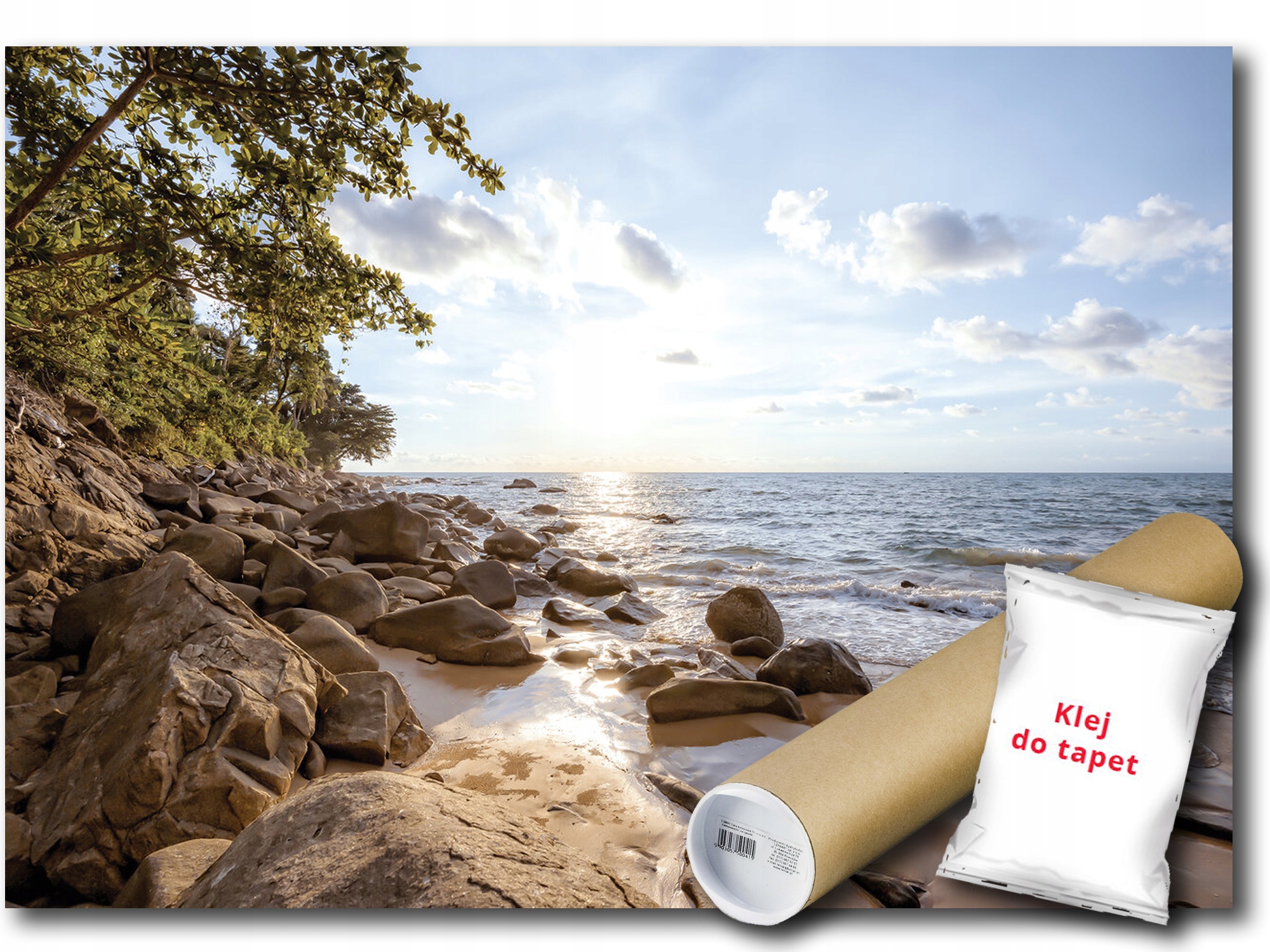 Vinylová Fototapeta Pláž Moře Pobřeží Kameny Krajina 208x146