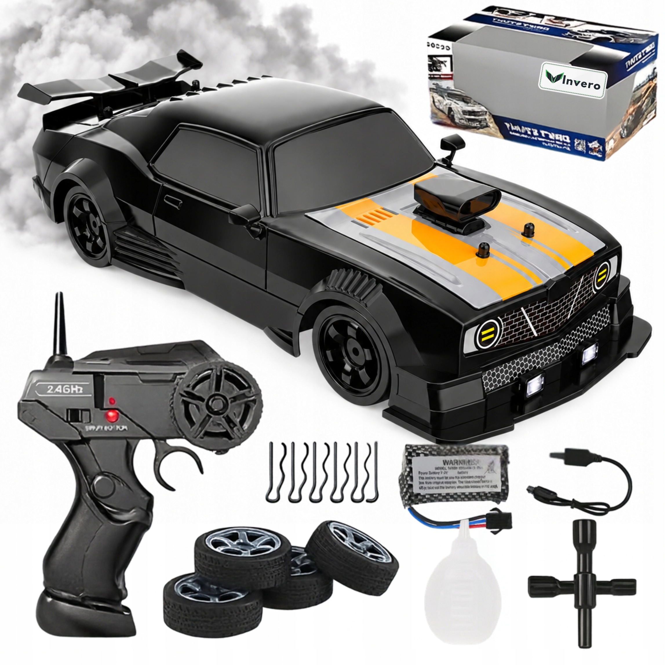 Auto Do Driftu 1:16 Na Pilota Duże Autko Zdalnie Sterowane Rc Drift Led Dym