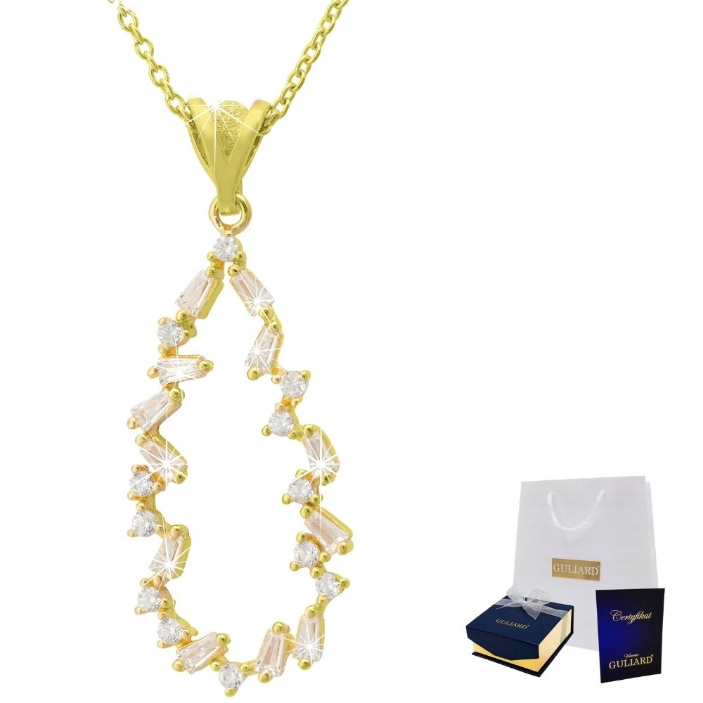 Zlatý náhrdelník Křišťálová Slza stříbro 925