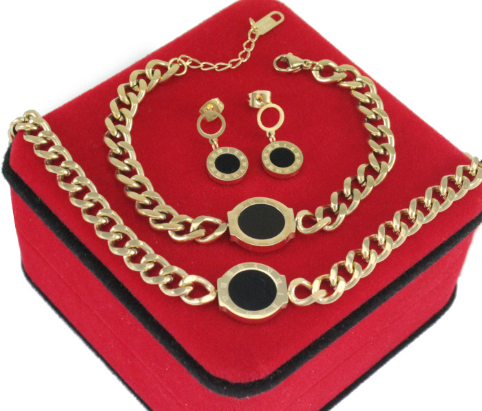 

Komplet Złoty Chain Zegar Stal Chirurgiczna 316 L