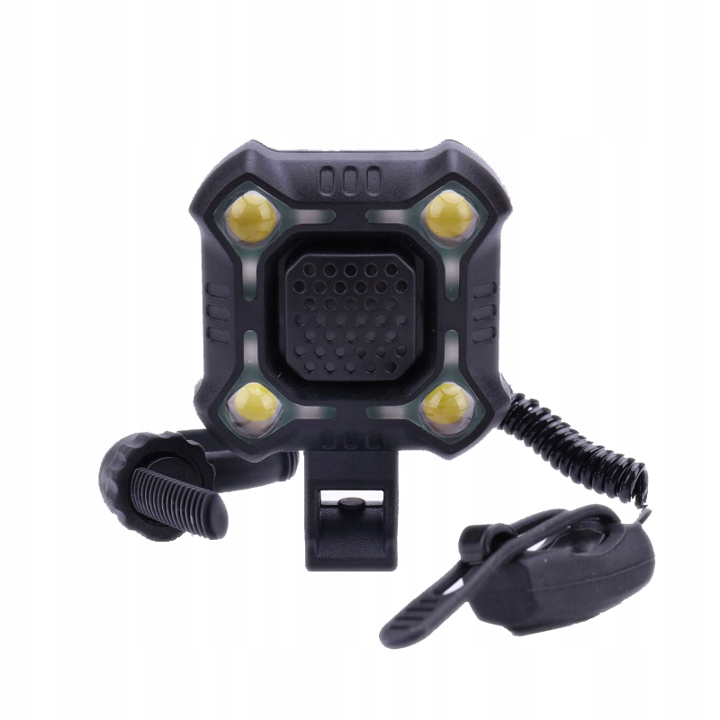 2w1 Światło do roweru Lampa rowerowa Led z klaksonem, ładowanie Usb czarn
