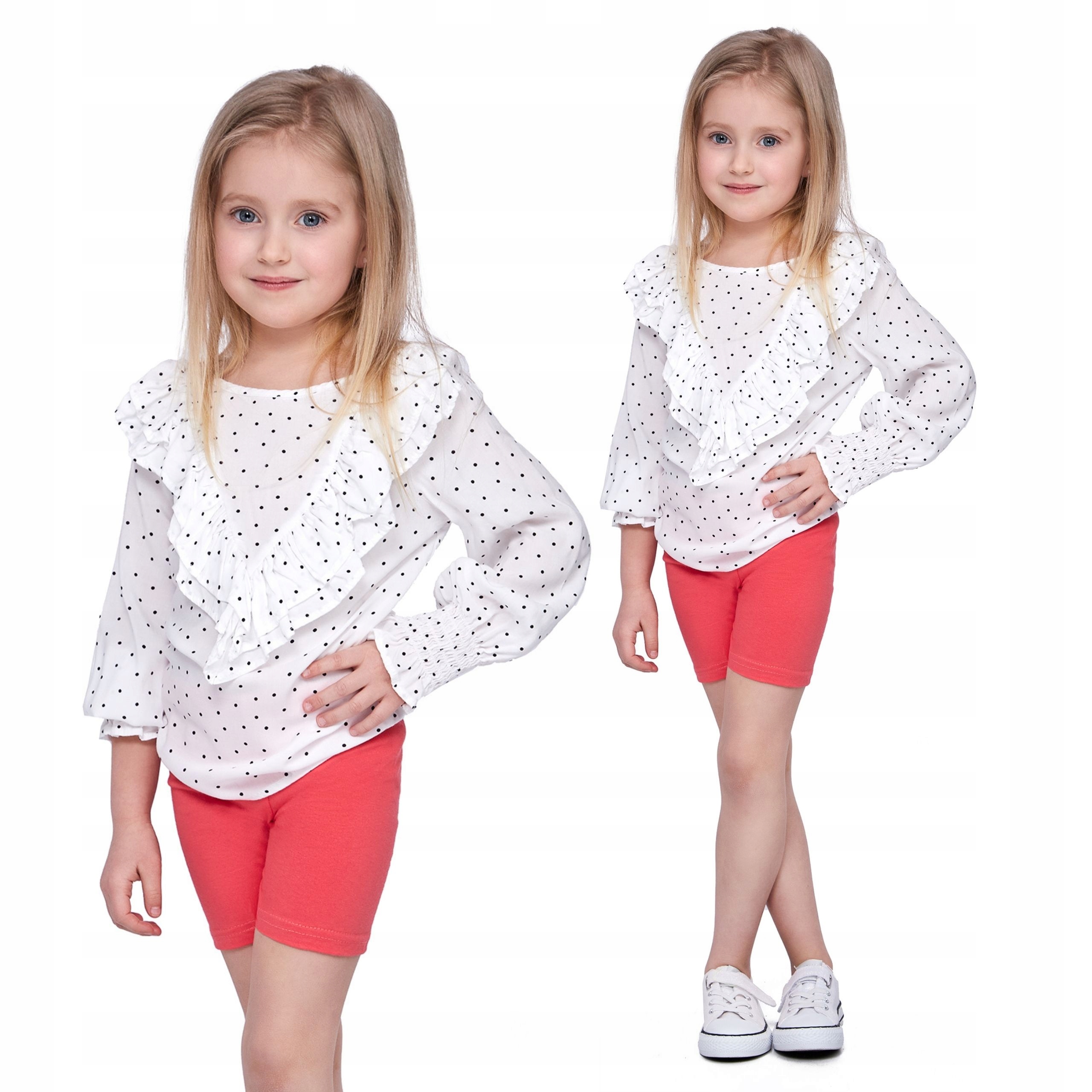 DZIECIĘCE LEGGINSY 1/2 KOLARKI SZORTY KORAL 158