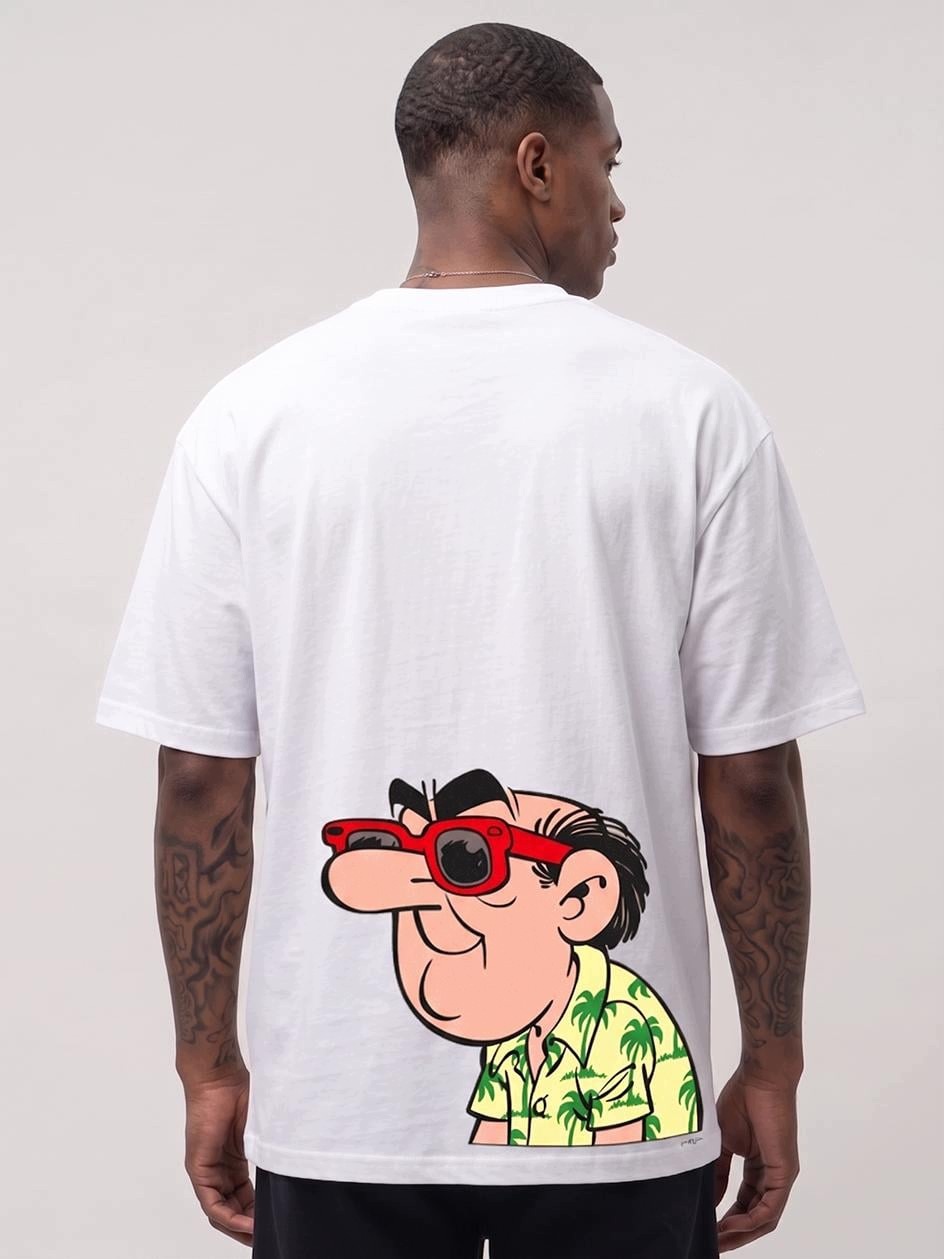 Tričko Oversize Pánské Volné Tričko Bílé Šmoulové Gargamel Holiday XXL