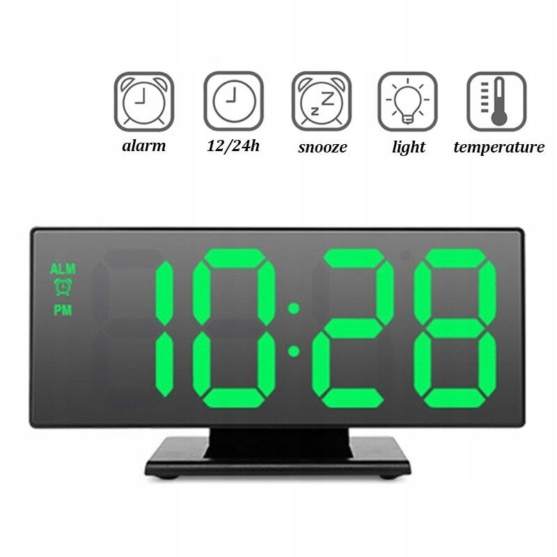 ZEGAR CYFROWY ELEKTRONICZNY BUDZIK LED TERMOMETR DATA ALARM Typ budzik