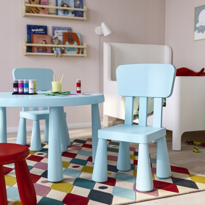 IKEA MAMMUT Krzesełko dziecięce BŁĘKITNY Kod producenta 305.819.88