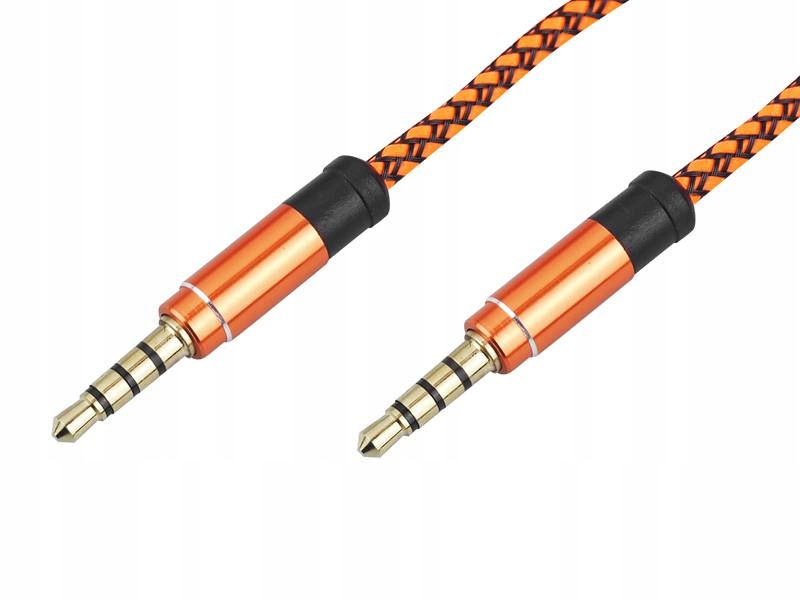 

Mocny Kabel 1M Aux Mini Jack 3,5MM 4 piny Oplot.