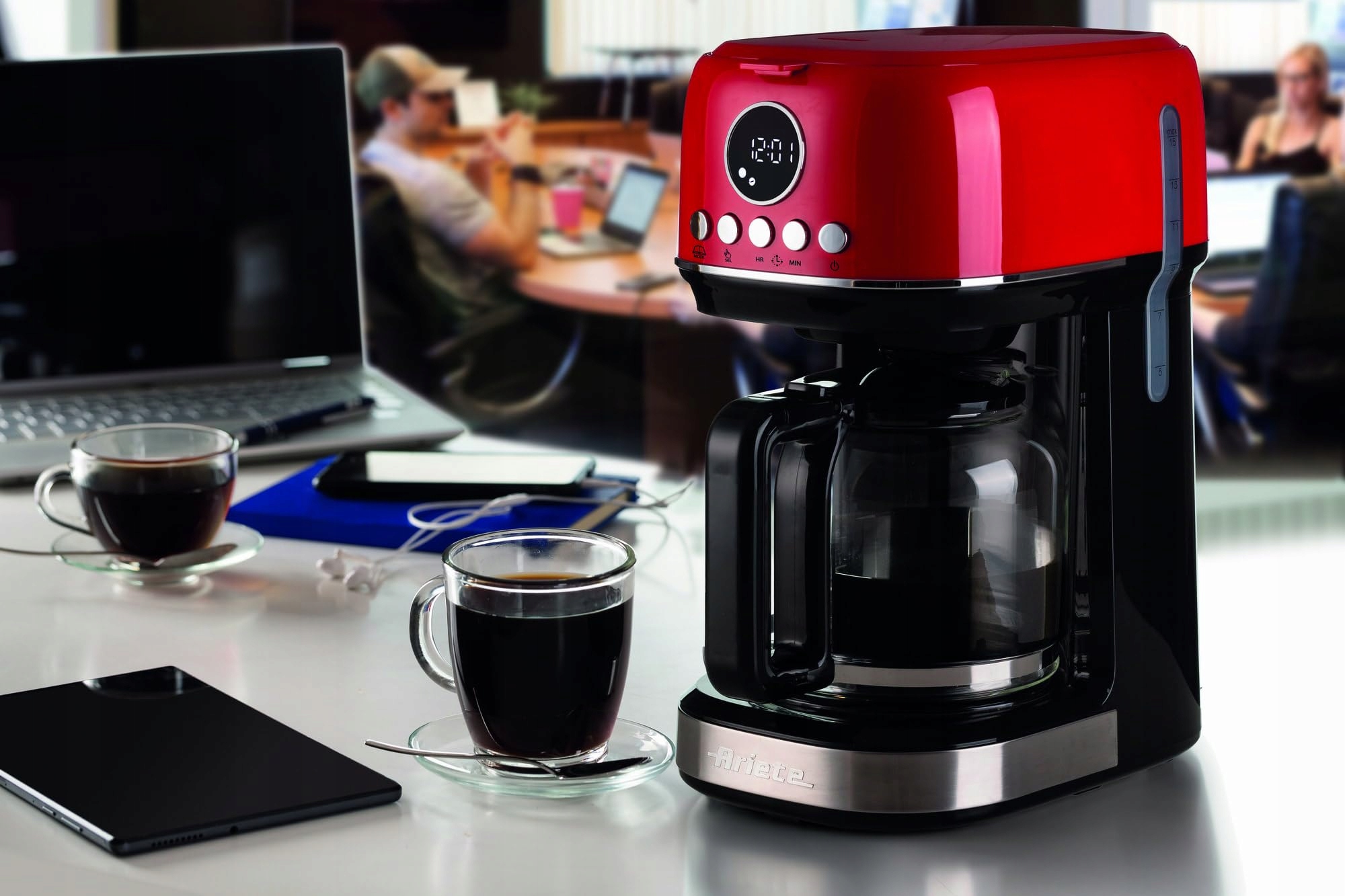ARIETE Ekspres Do Kawy Z Młynkiem Czerwony 1318 Maxi Cappuccino — miniatura 6