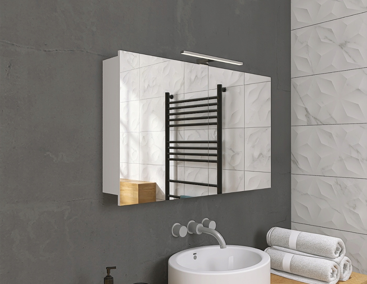 SZAFKA ŁAZIENKOWA Z LUSTREM SZAFKA LUSTRZANA Z OŚWIETLENIEM LED 100 cm Marka inna