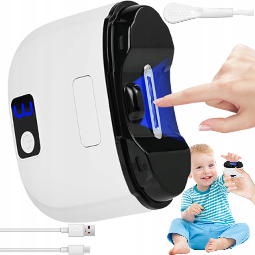 Elektrický Kleštičky Na Nehty S Led Světlem, 3 Rychlosti Nabíjení Přes Usb