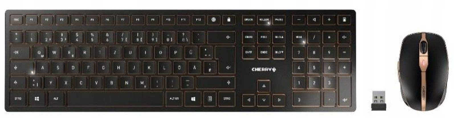 Cherry Dw 9000 Slim Sada bezdrátové klávesnice Myš Qwerty Černá