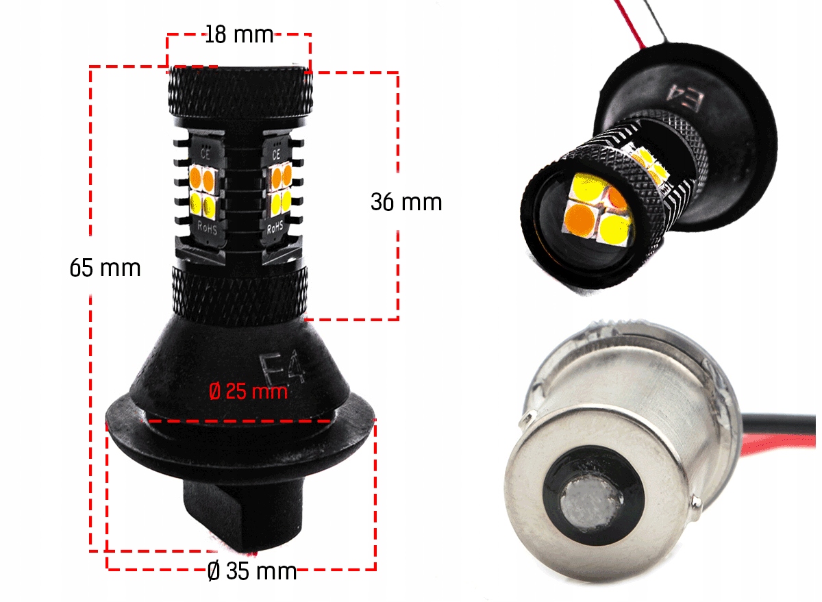 Led Zarowki Dzienne Kierunkowskazy 2w1 PY21W EAN 6600309370169
