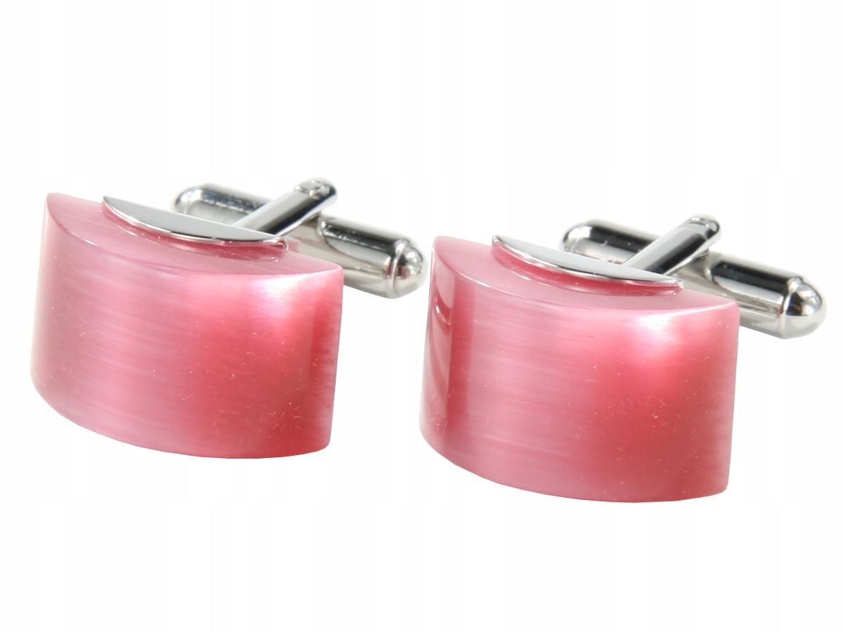 

Spinki Do Mankietów Srebrne Różowa Masa W Pudełku