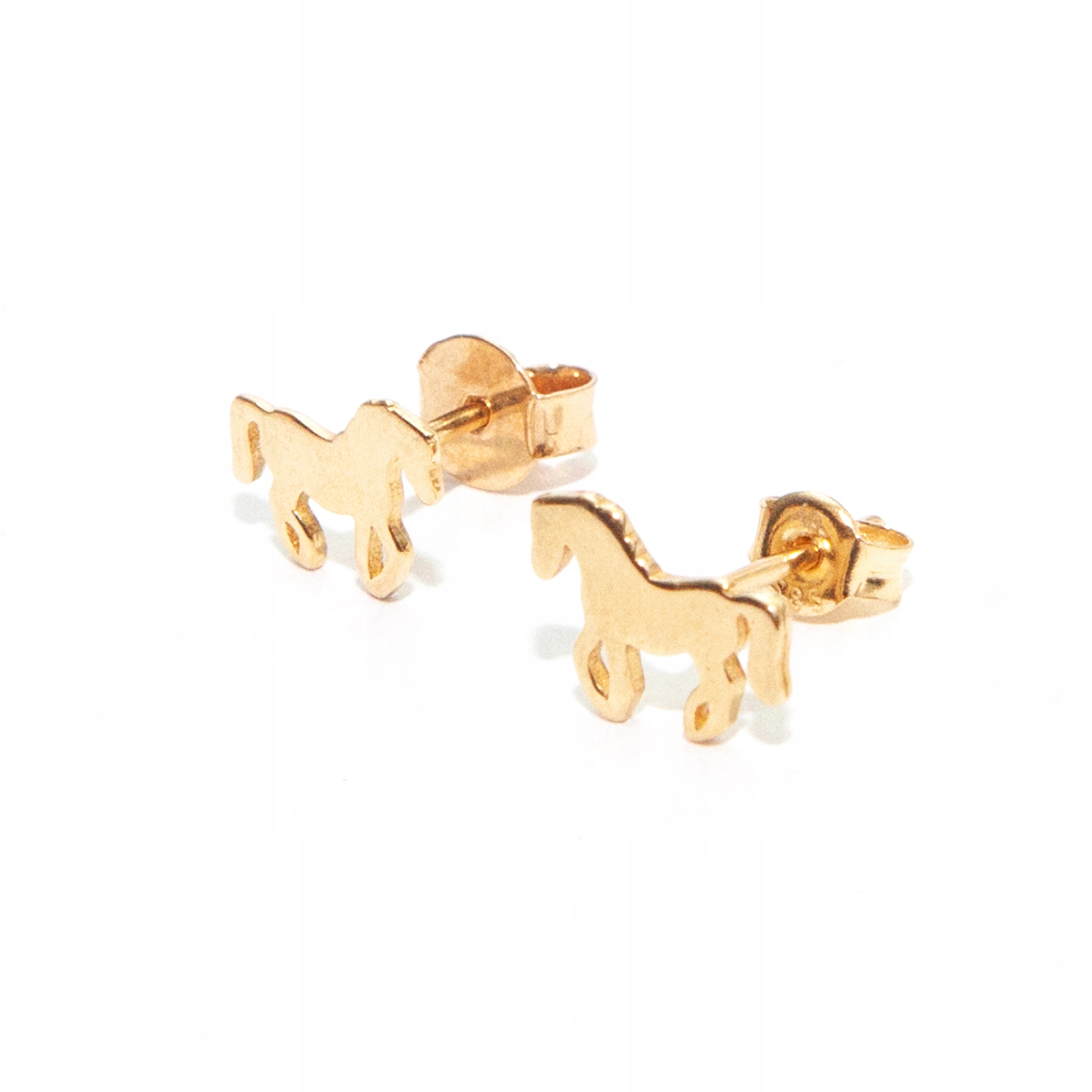 Zlaté náušnice koníci zlato 585 tyčinka kůň poník