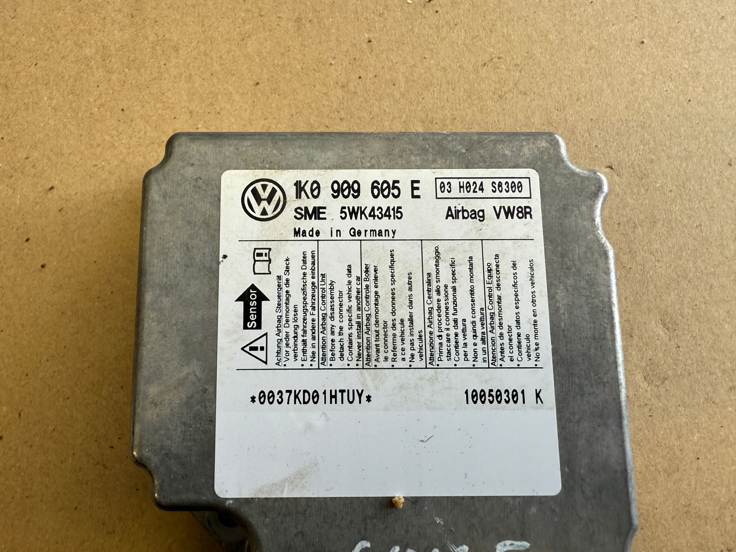 VW GOLF V PLUS SENSOR AIR BAG Bedienteil airbag 1K0909605E