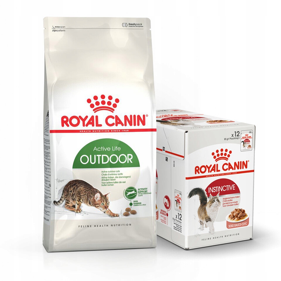Levně Royal Canin Outdoor 10kg Instinctive 12x85g Bonus Pro Aktivní Kočky