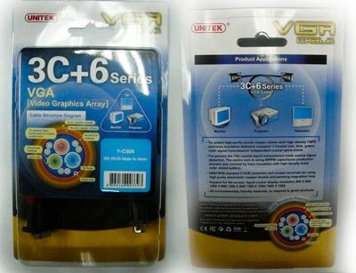 Kabel przewód PREMIUM VGA HD15 M/M 5m Unitek Kod producenta Y-C505G