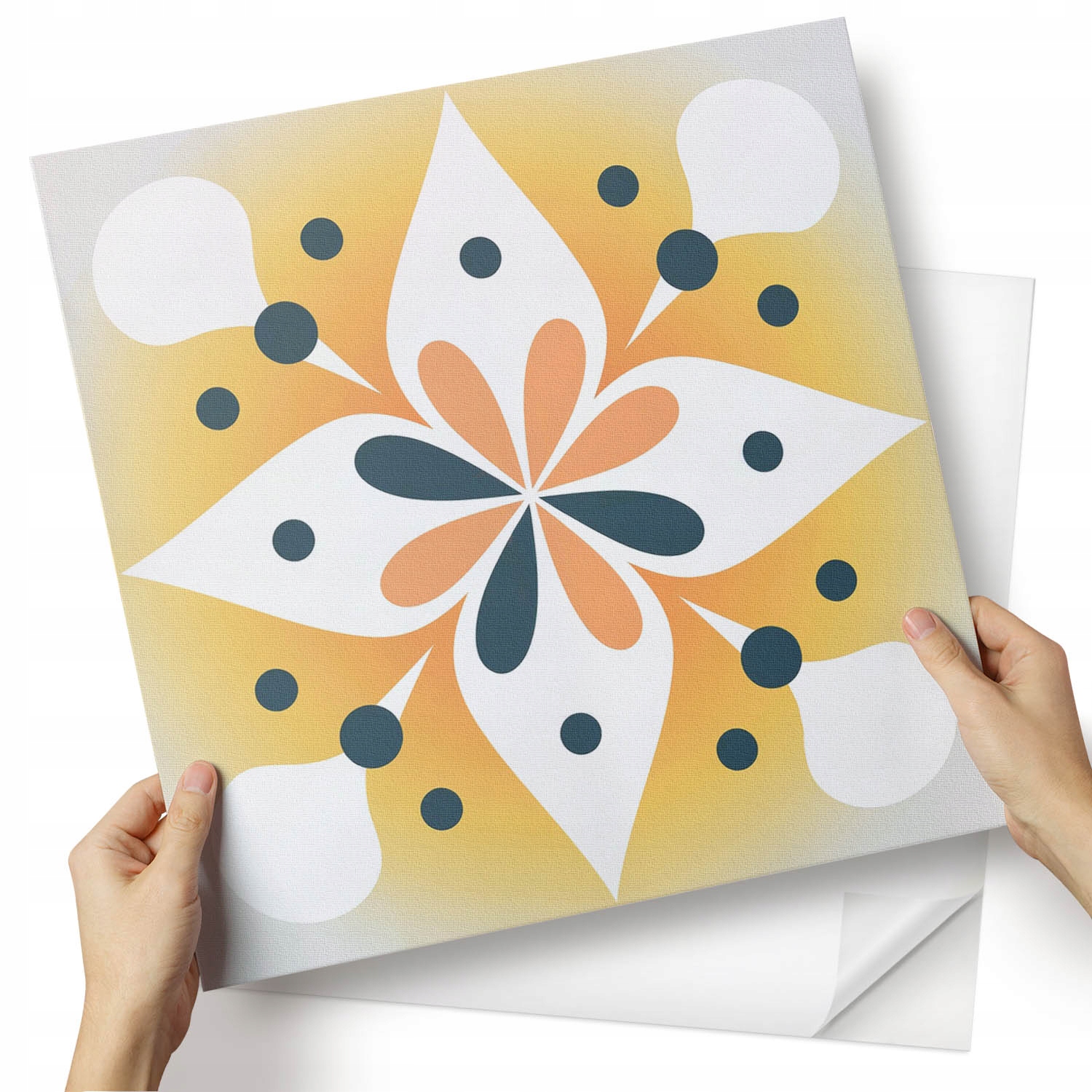 Sada vinylových panelů Vzor květin s drobnými tečkami 4x50x50 cm
