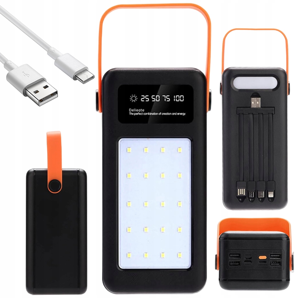 Powerbank 50000MAH Pd 66W Ładowanie Laptopa 6 Urządzeń Power Bank Z Latarkę
