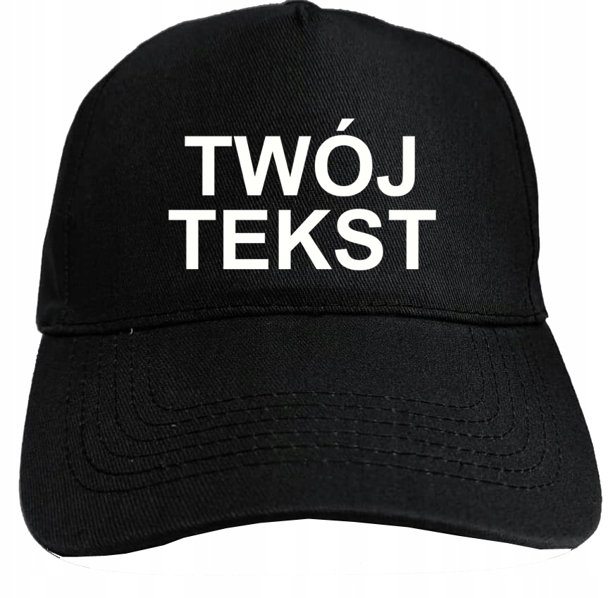 

Czapka z daszkiem czarna Nadruk Tekst Napis Logo