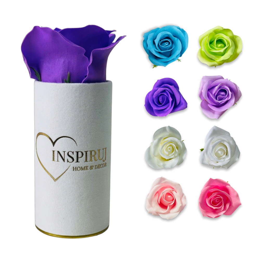 FLOWERBOX KWIATY MYDLANE RÓŻA W PUDEŁKU NA PREZENT