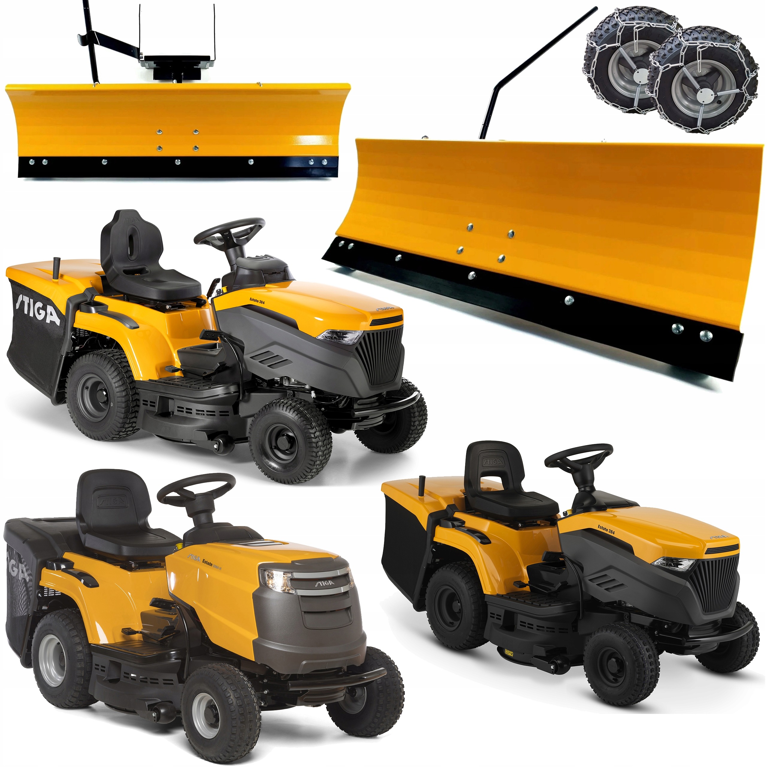 Pług Śnieżny 120 cm do Stiga Estate 384 2084 H 3084 3098 398 3398 Łańcuchy