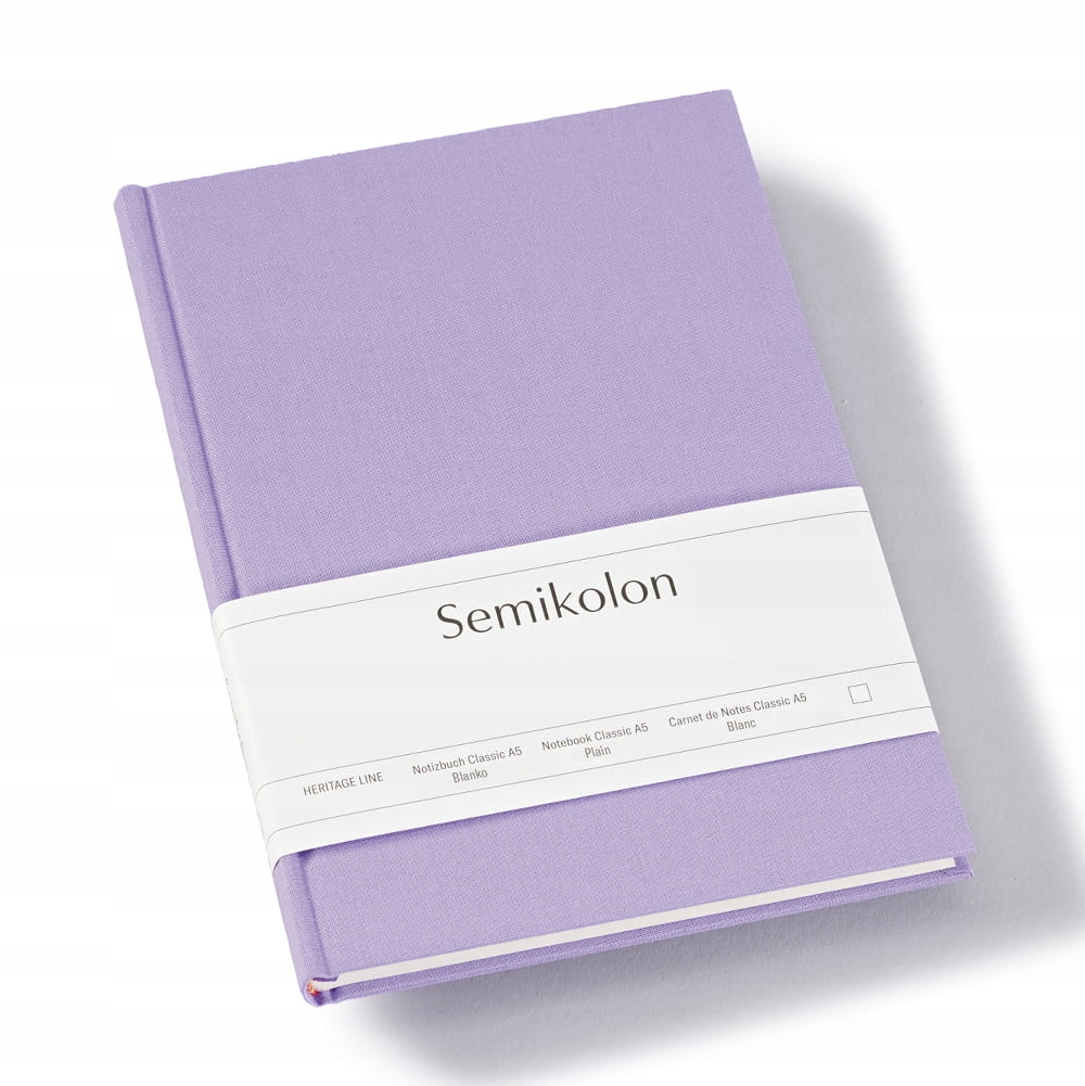 Notatnik Semikolon A5, gładki, lilac silk