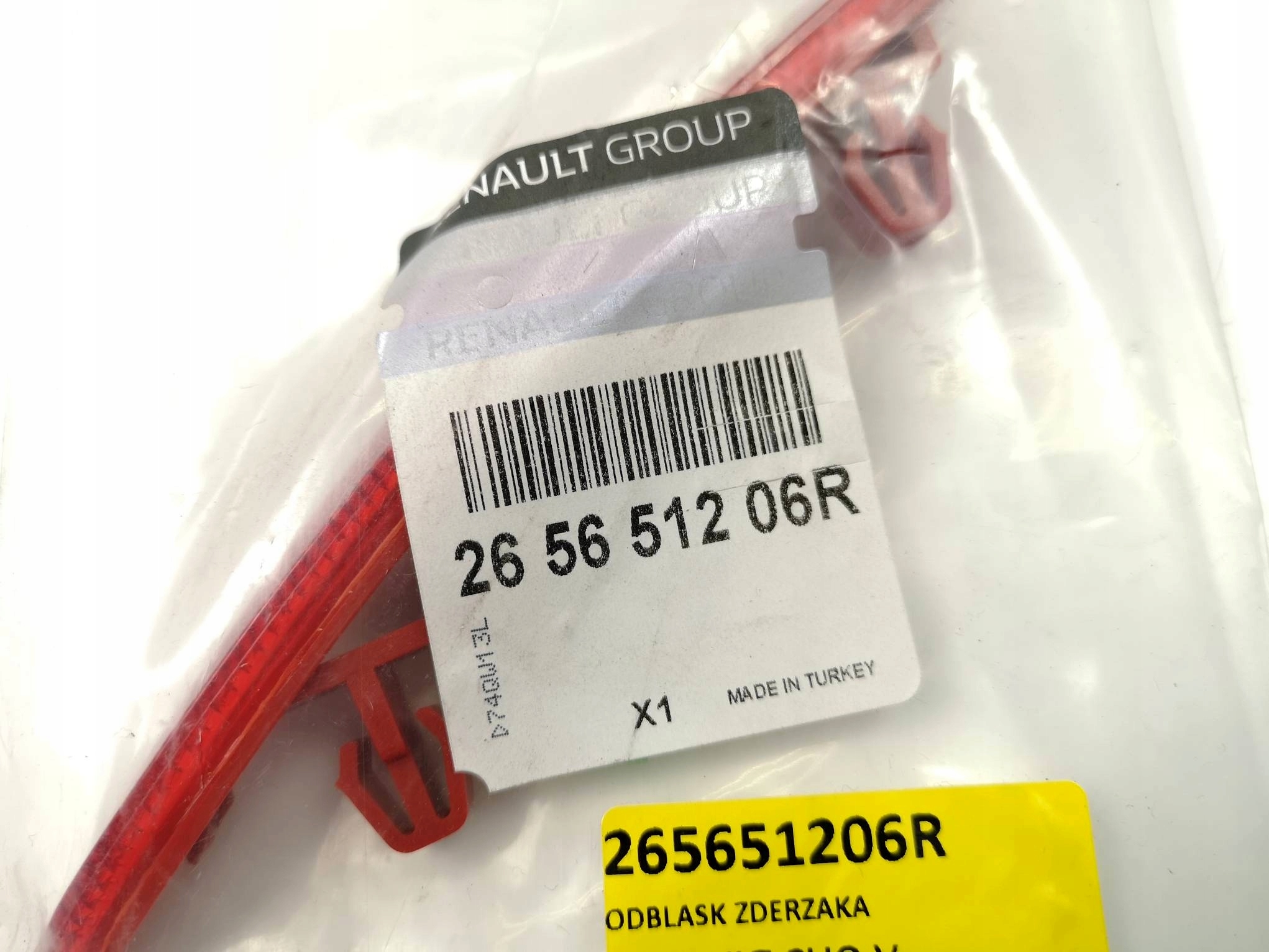 NOWY ORG ODBLASK ZDERZAKA RENAULT CLIO 265651206R Jakość części (zgodnie z GVO) O - oryginał z logo producenta pojazdu (OE)